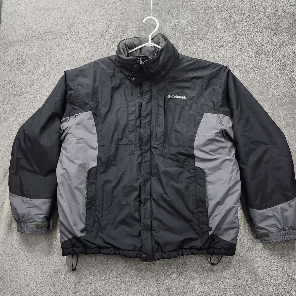 Columbia Winter Coat Men's Size XL Black Grey Highly Water Resistant